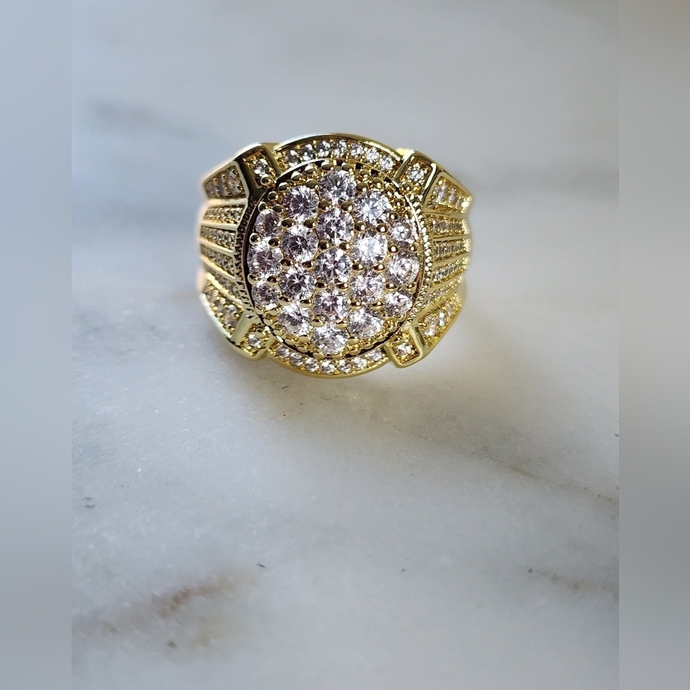 Elegant Gold Plated Mens Ring Size #9